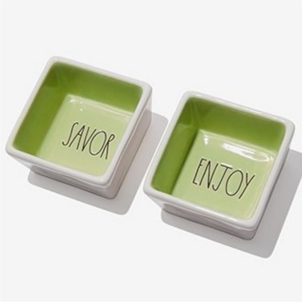 RAE DUNN Savor & Enjoy Square Bowl Set